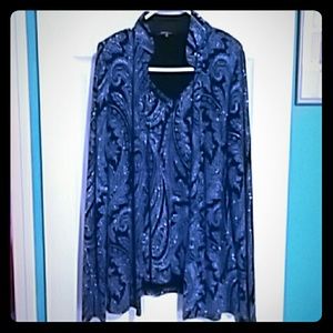 Holiday glitter blouse and cover-up